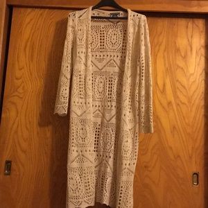 Crochet stitch duster sweater